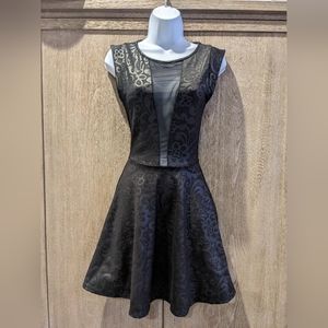 Arden B black dress with mesh front insert - xs